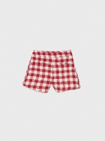 %Pto% Calções em jacquard xadrez vermelho
