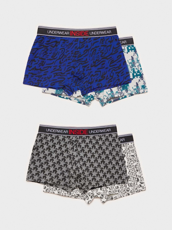 Pack 4 boxers estampados multicolorido