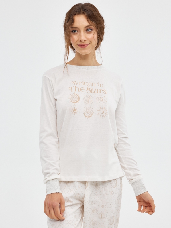 Pijama Written In The Stars blanco roto vista media frontal