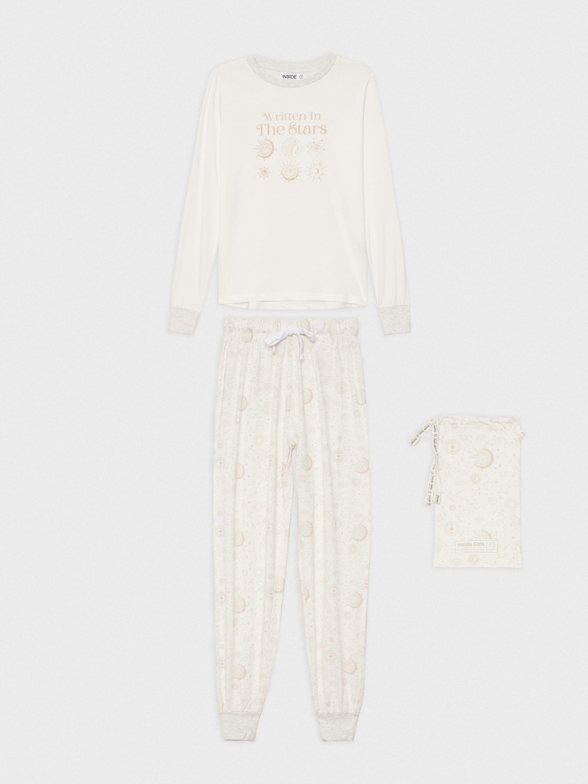 Pijama escrito nas estrelas off white