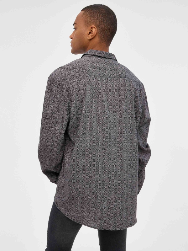 Regular fit shirt black middle back view