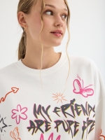 %Pto% Sudadera oversized Pure Fire blanco roto