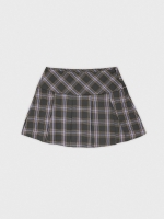 %Pto% Falda mini de tablas con cuadros negro