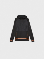 %Pto% Sudadera semicerrada con capucha negro vista frontal