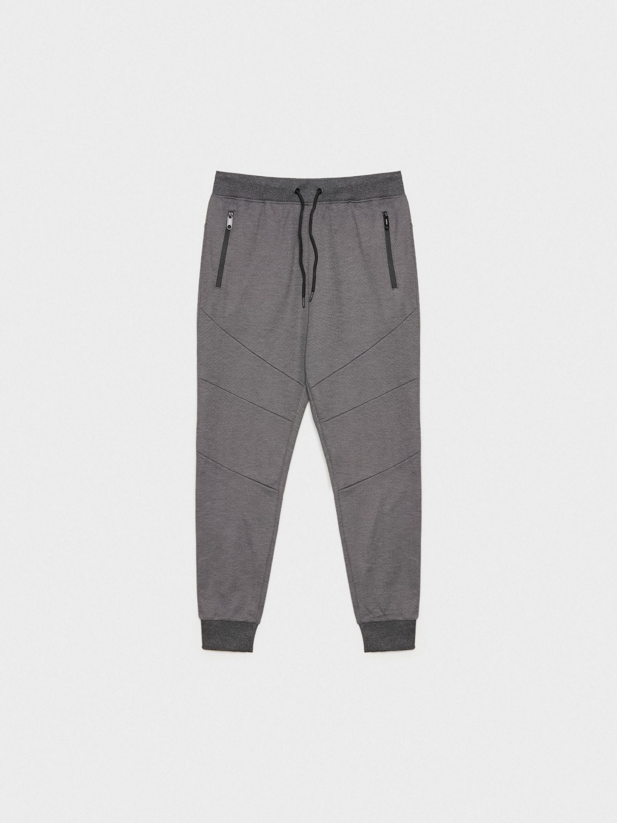  Sporty jogger pants black front view