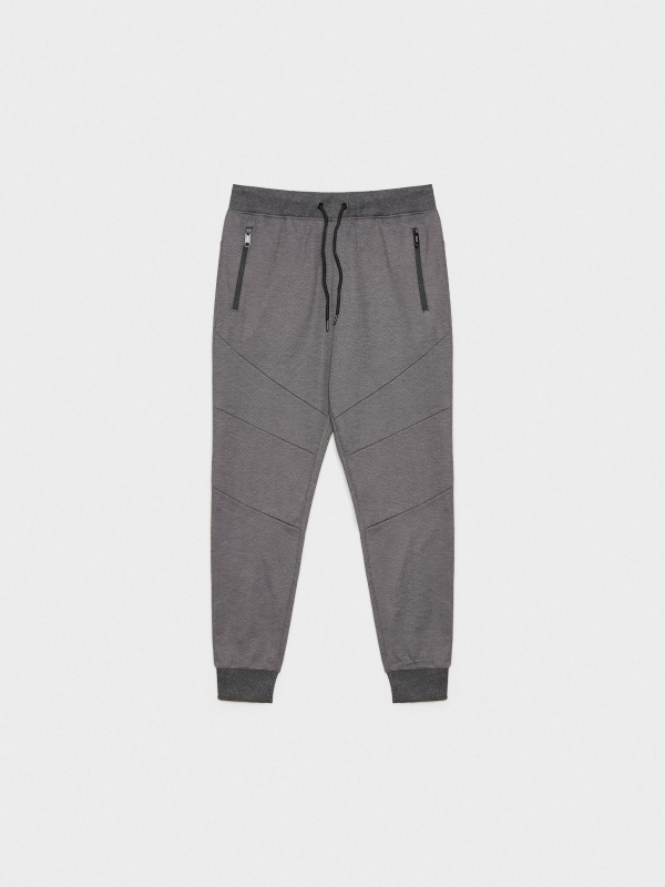  Sporty jogger pants black front view