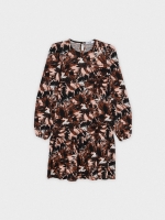 %Pto% Mini-vestido com print total e folho multicolorido vista frontal