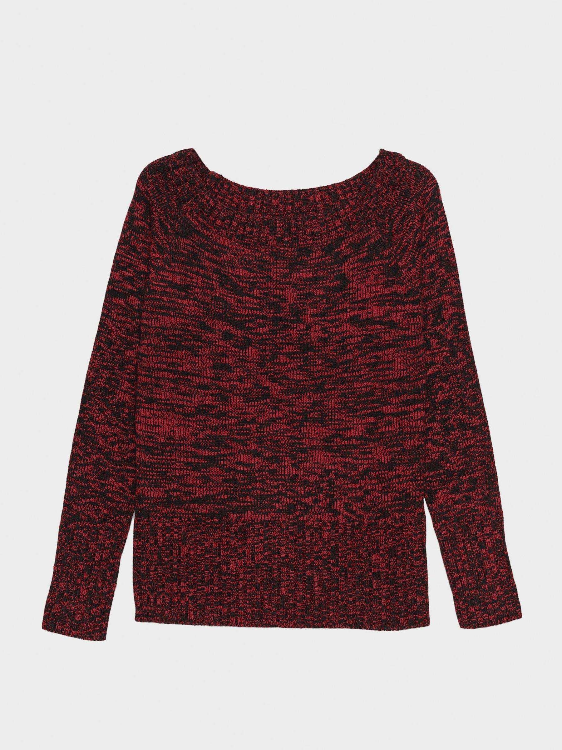 Marbled boat sweater red middle front view
