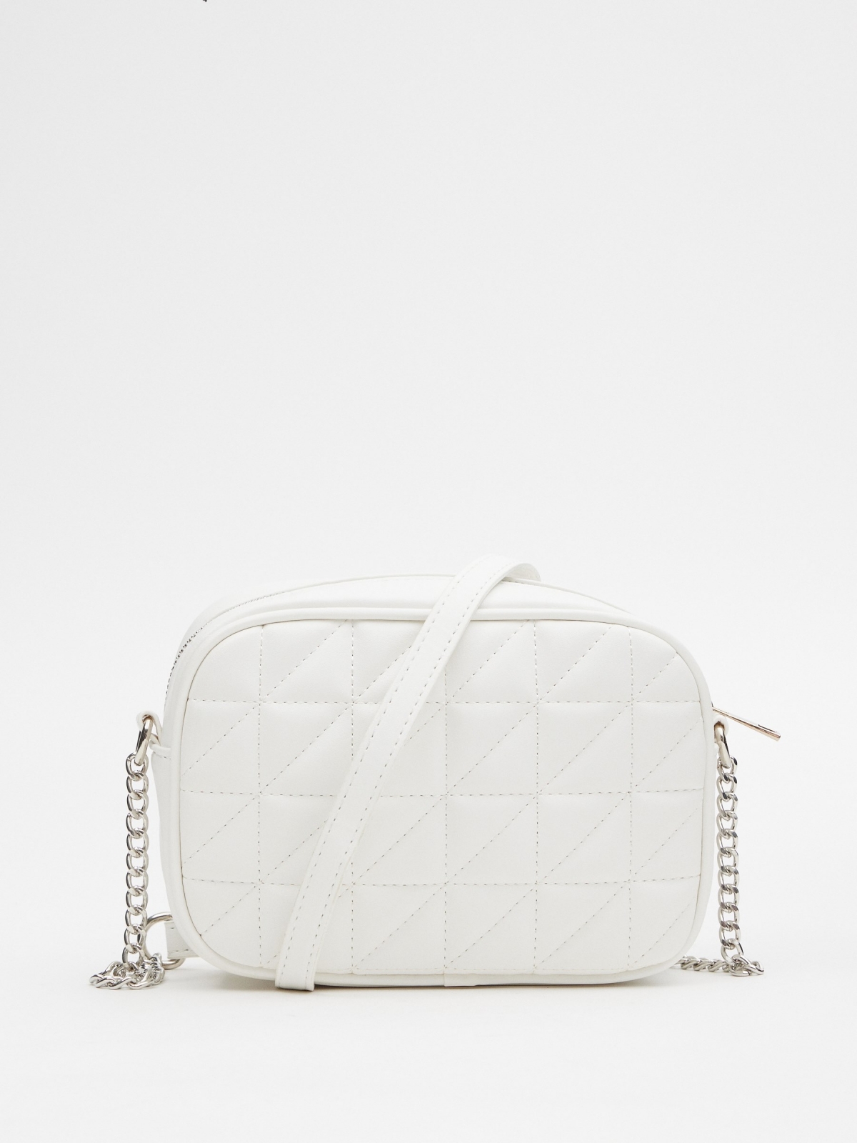 Leatherette crossbody bag white detail view