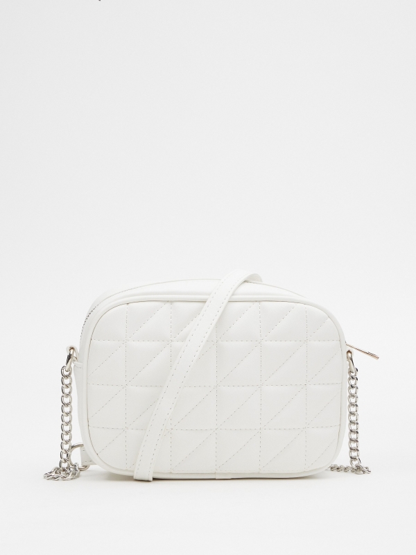 Leatherette crossbody bag white detail view