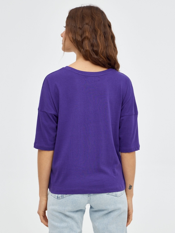 Darkmoon print T-shirt violet middle back view