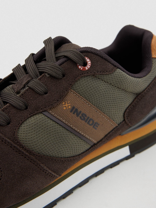 INSIDE brown casual sneaker detail view