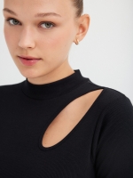 %Pto% Slim T-shirt with cut out black