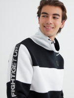 %Pto% Sweatshirt with wrap-around collar black