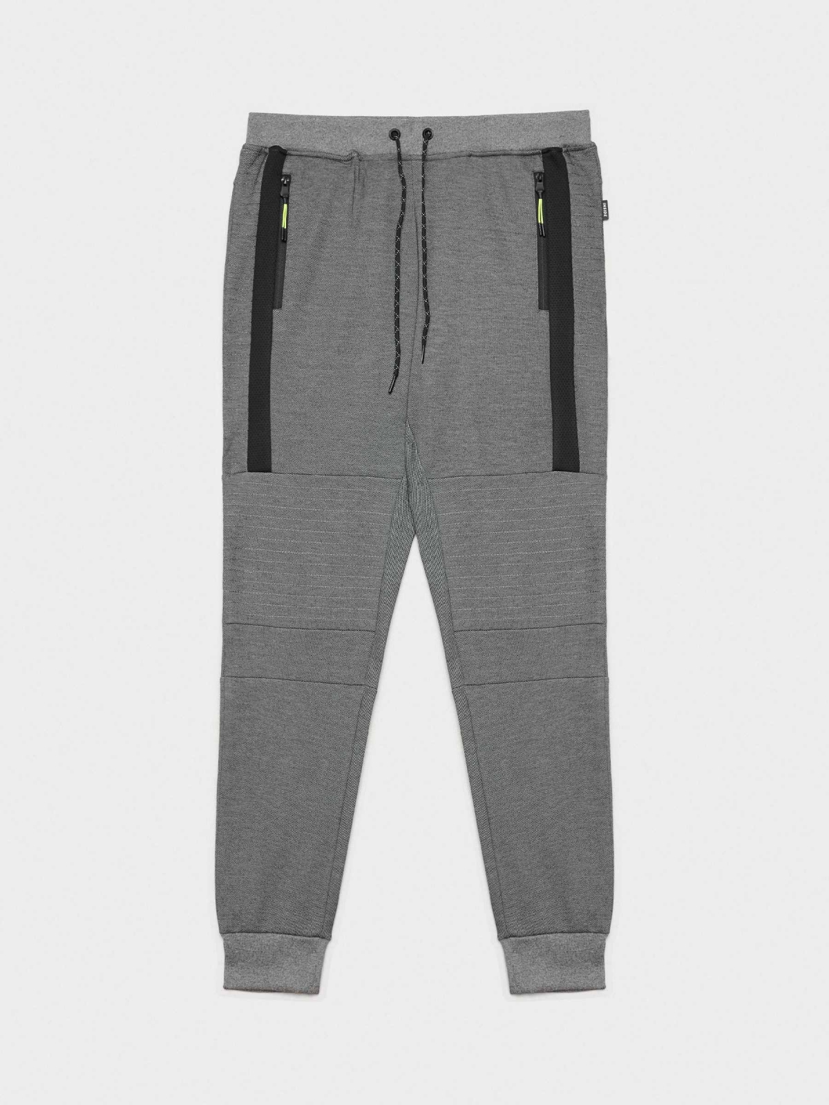  Calças jogger com cremalheira cinza