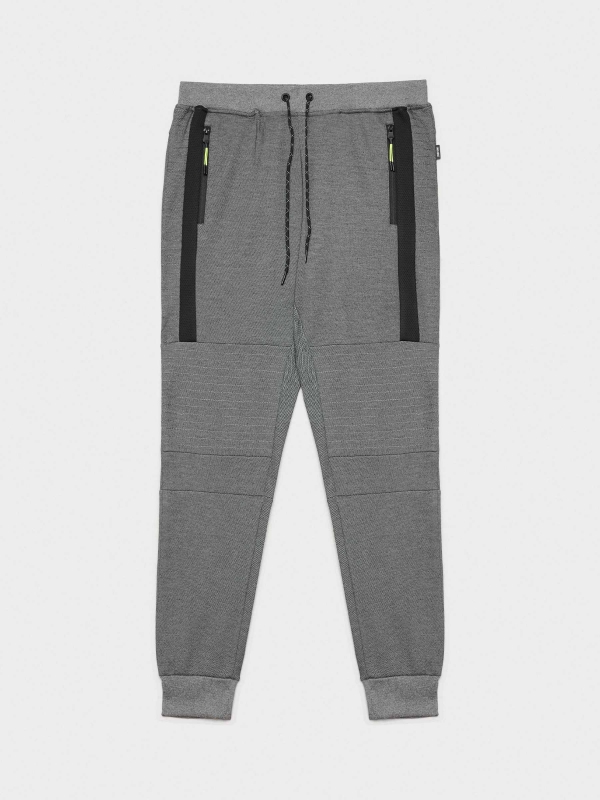  Pantalón jogger con cremalleras gris