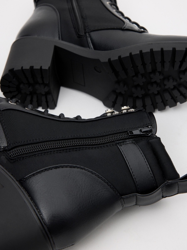 Nylon ankle boots with buckle detail view