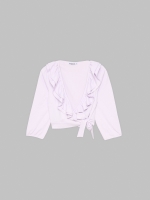 %Pto% Camiseta crop con volante malva vista frontal