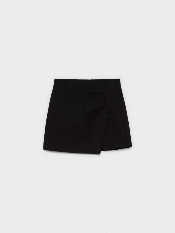  Mini skirt with gathering and slit black front view