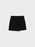 %Pto% Mini skirt with gathering and slit black front view