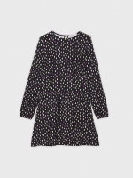 %Pto% Vestido mini print lunares total negro vista frontal