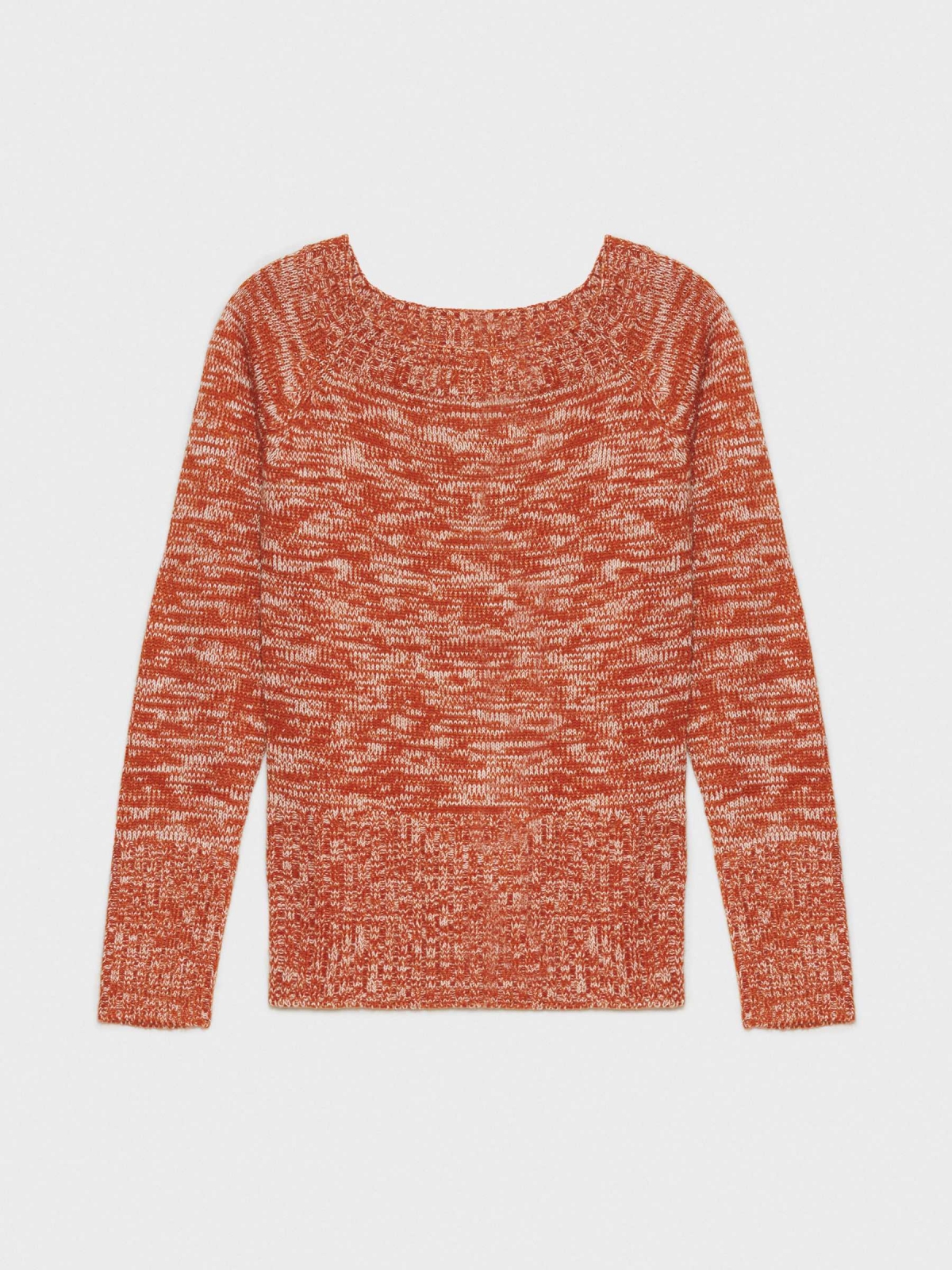  Camisola com gola de barco em mármore laranja