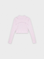 %Pto% Camiseta ajustada crop cut out malva vista frontal