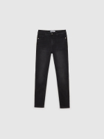 %Pto% Grey skinny jeans with frayed effect dark grey