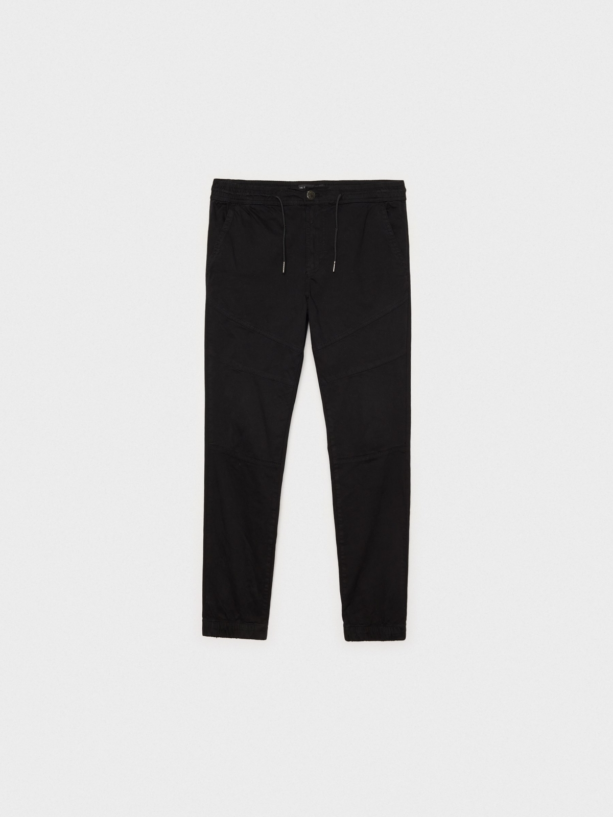 Pantalón jogger sport de felpa negro vista detalle