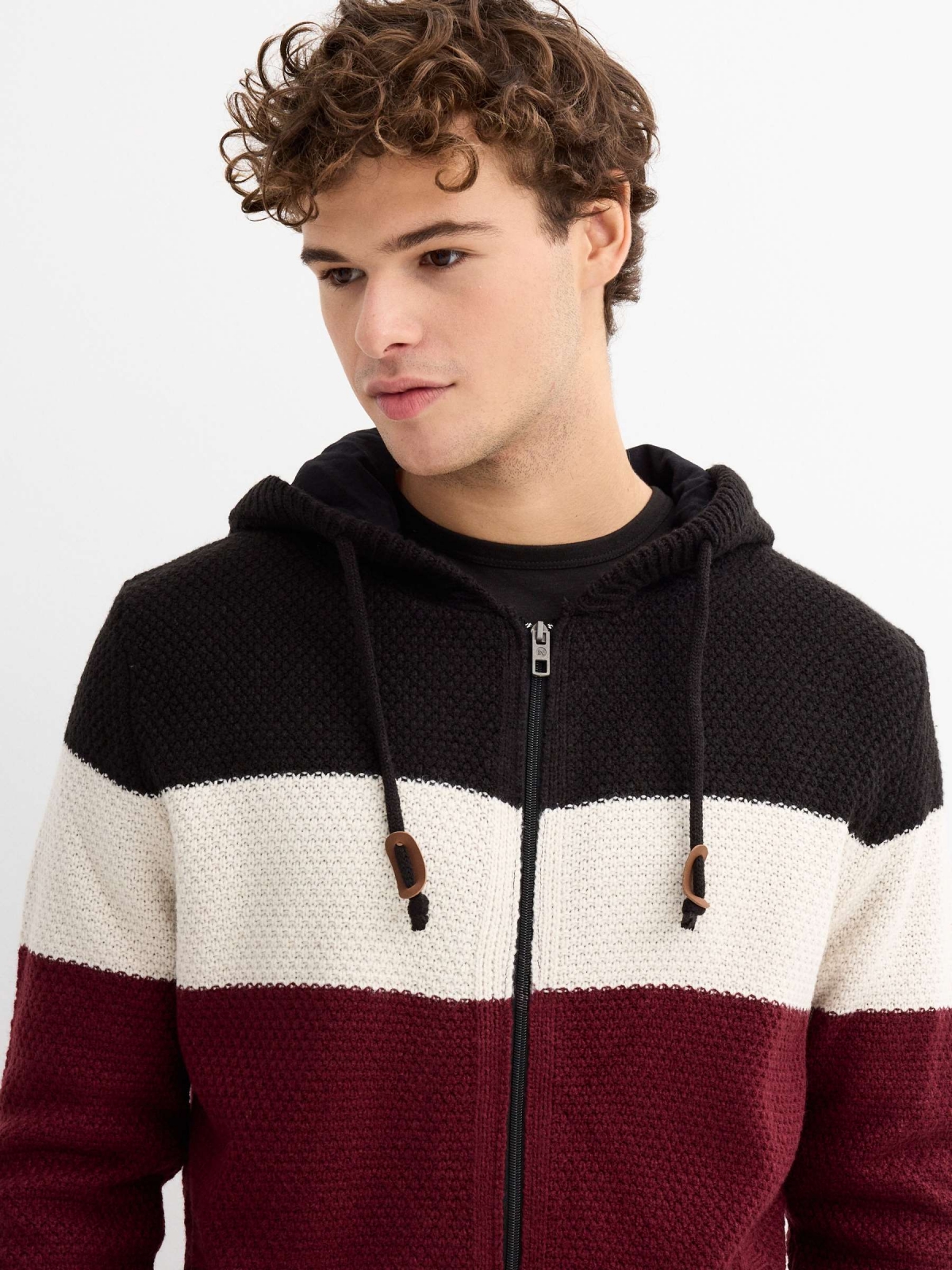 %New% Hooded cardigan burgundy