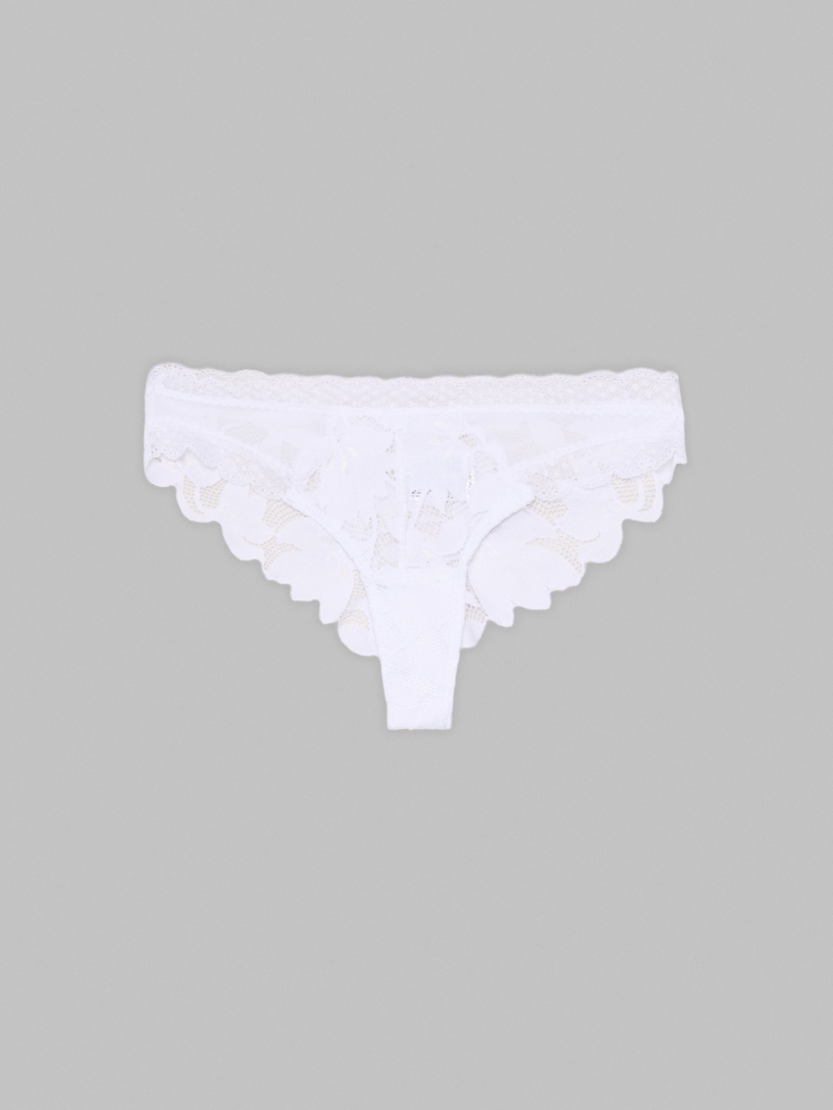 Floral Brazilian knickers white