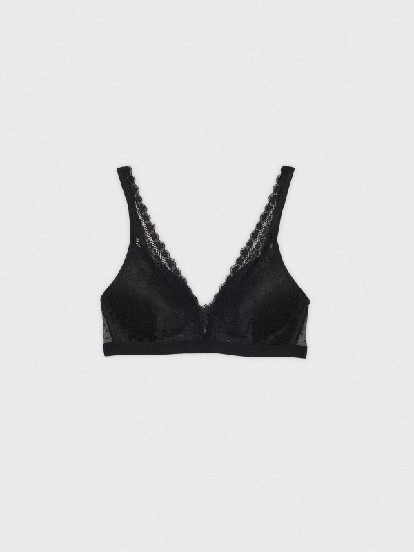 Classic black lace bra black