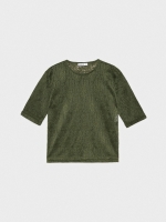 %Pto% Printed lace t-shirt dark green