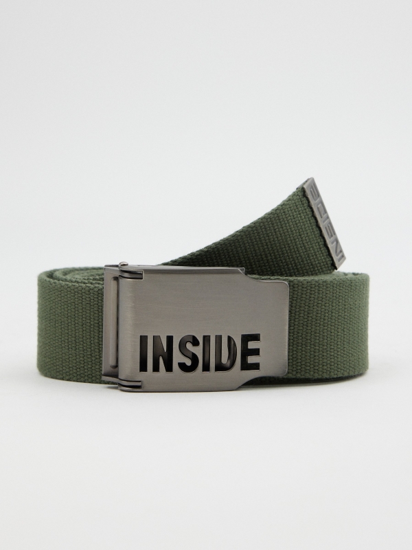 Coloured canvas belt khaki