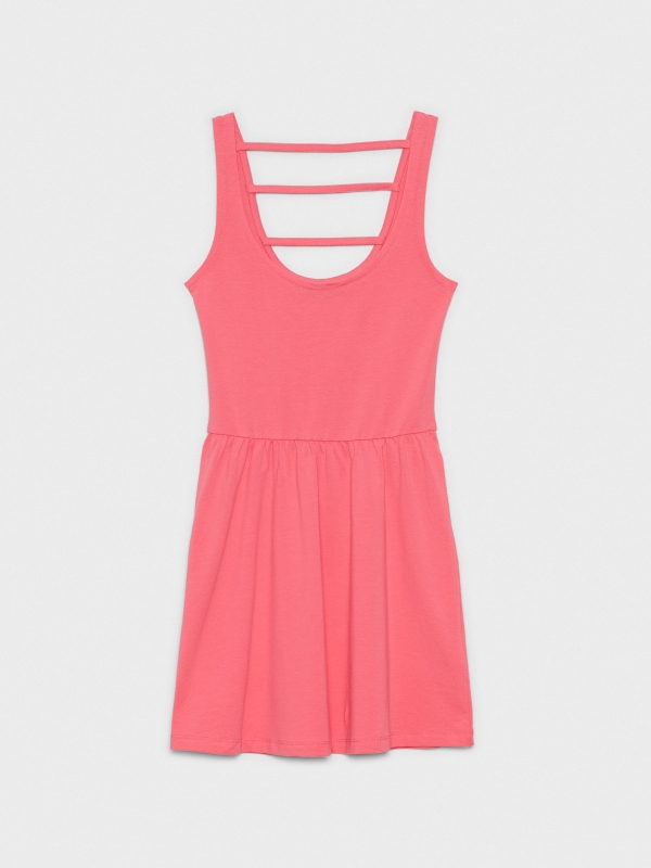  Strips back dress coral