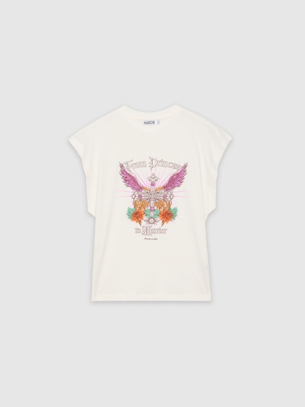  Camiseta oversize From Princess blanco roto