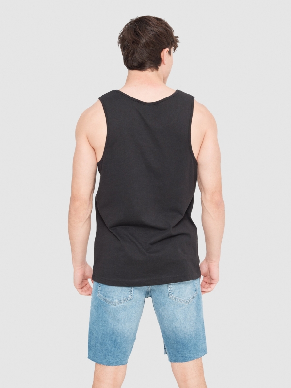 Urban tank top black middle back view