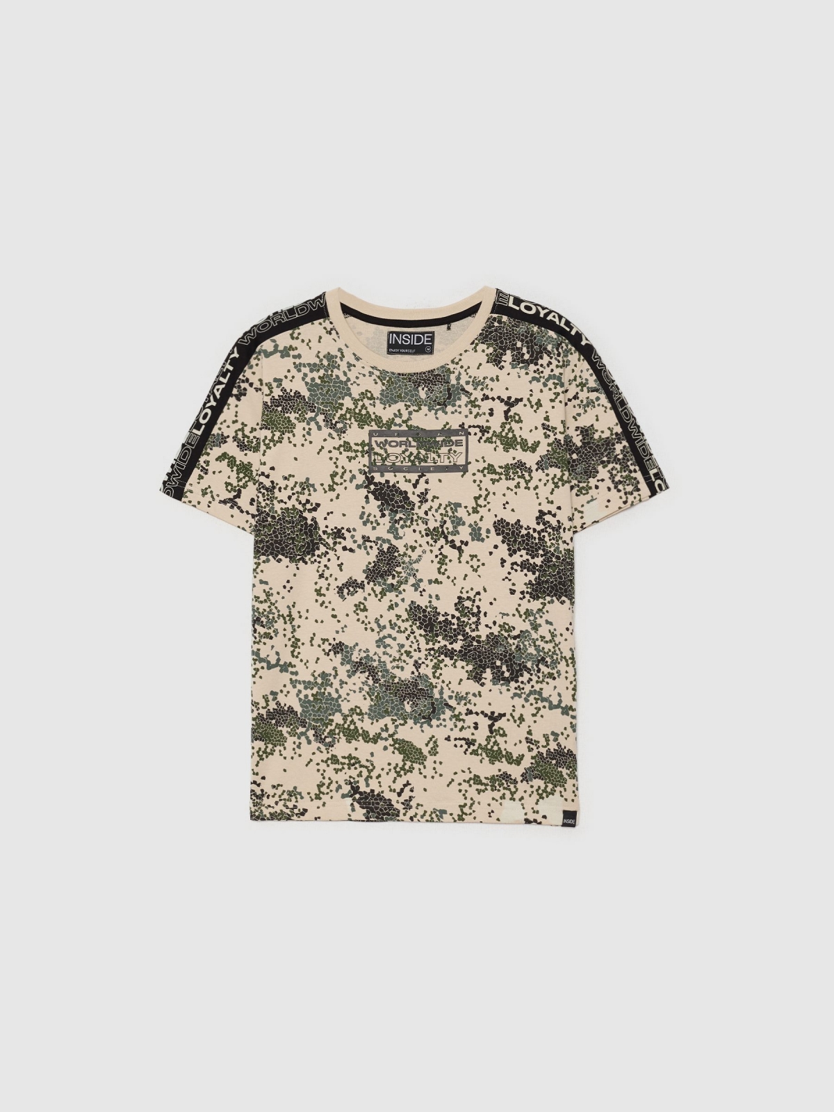  T-shirt camuflada taupe