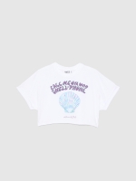 %Pto% Camiseta crop Shell Phone blanco