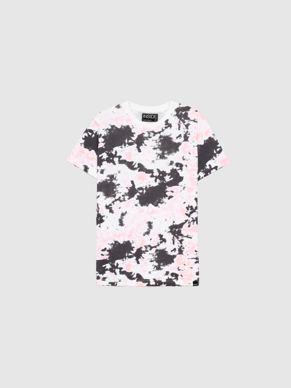  T-shirt com caveira Tie&Dye branco