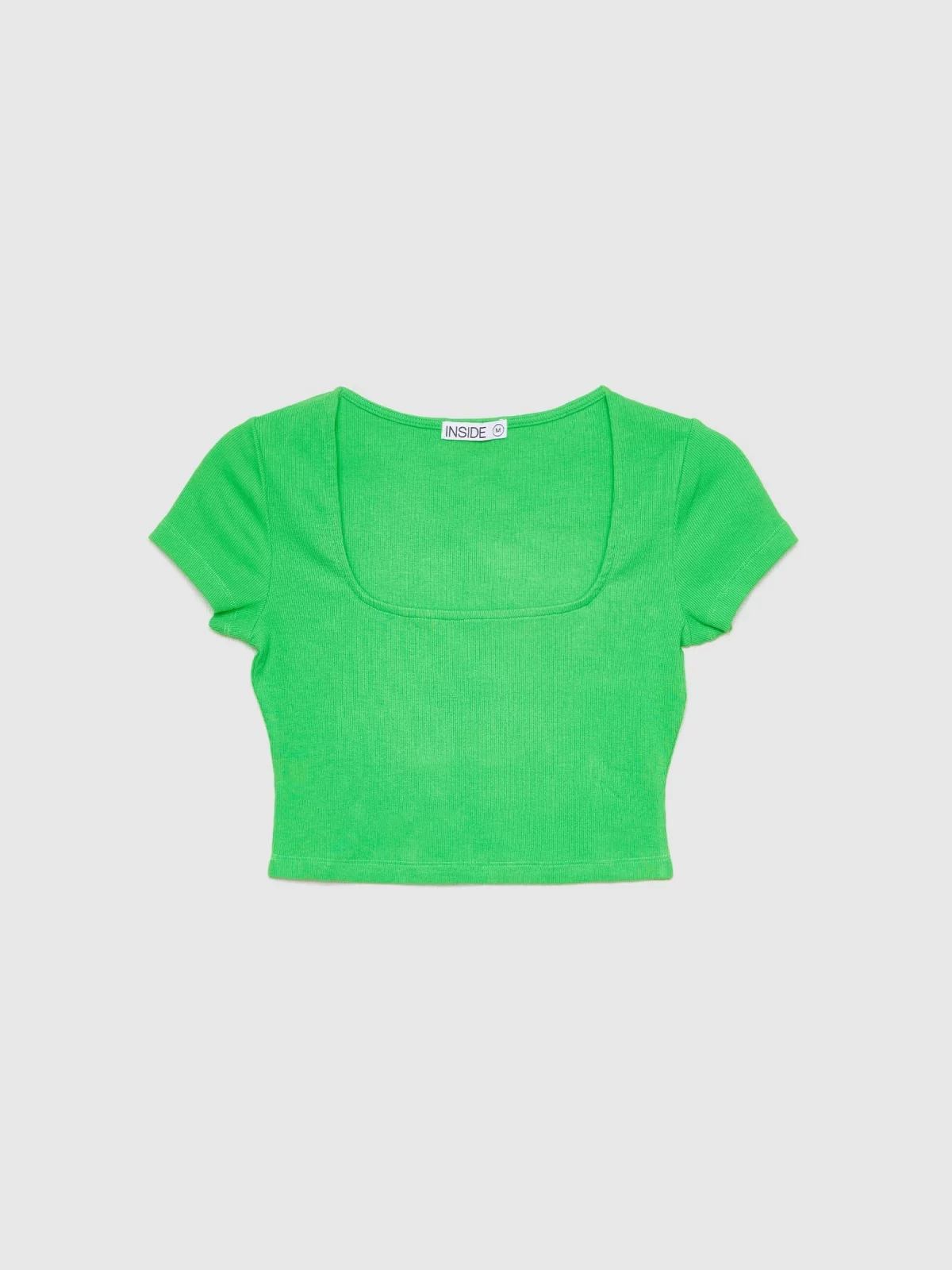  Cropped T-shirt square neckline mint
