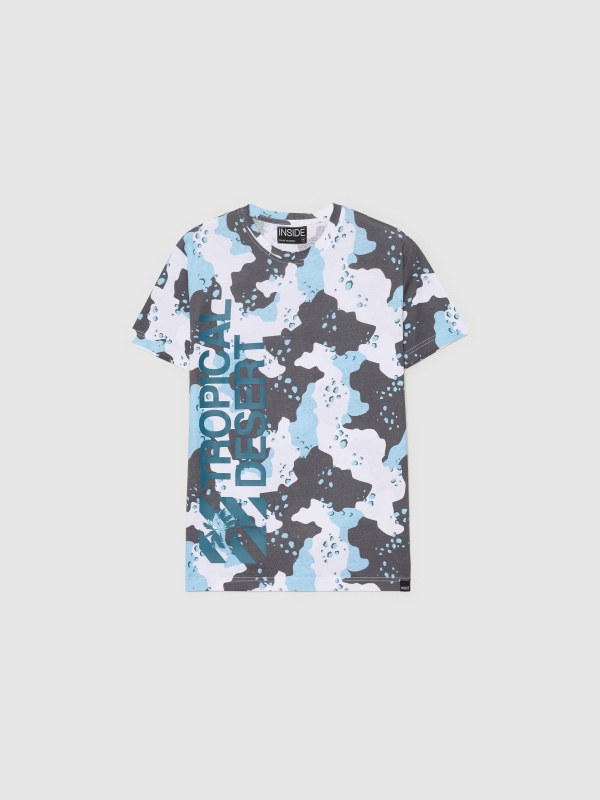  T-shirt de camuflagem tropical branco