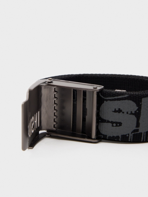 INSIDE canvas belt. black detail view