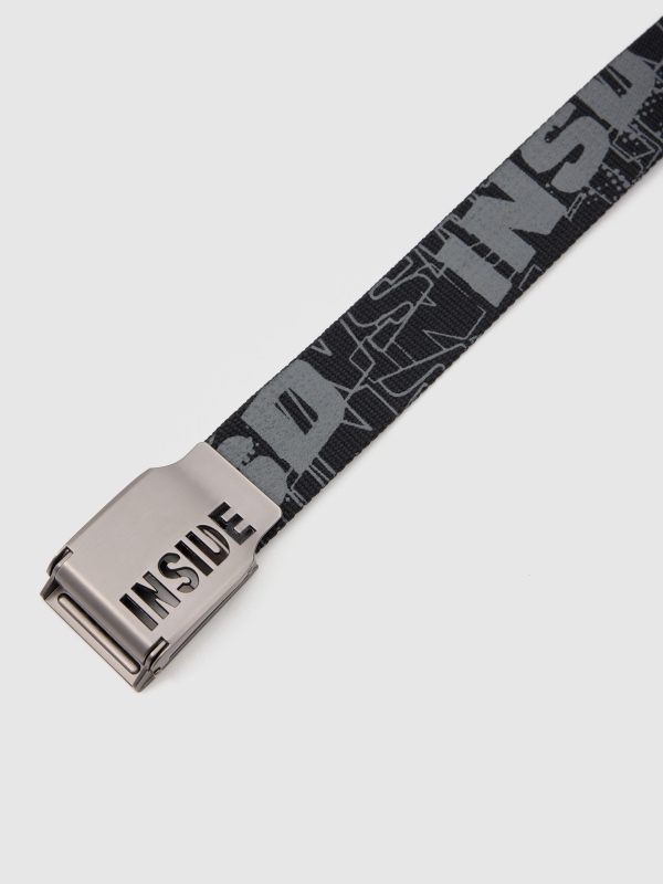 INSIDE canvas belt. black detail view