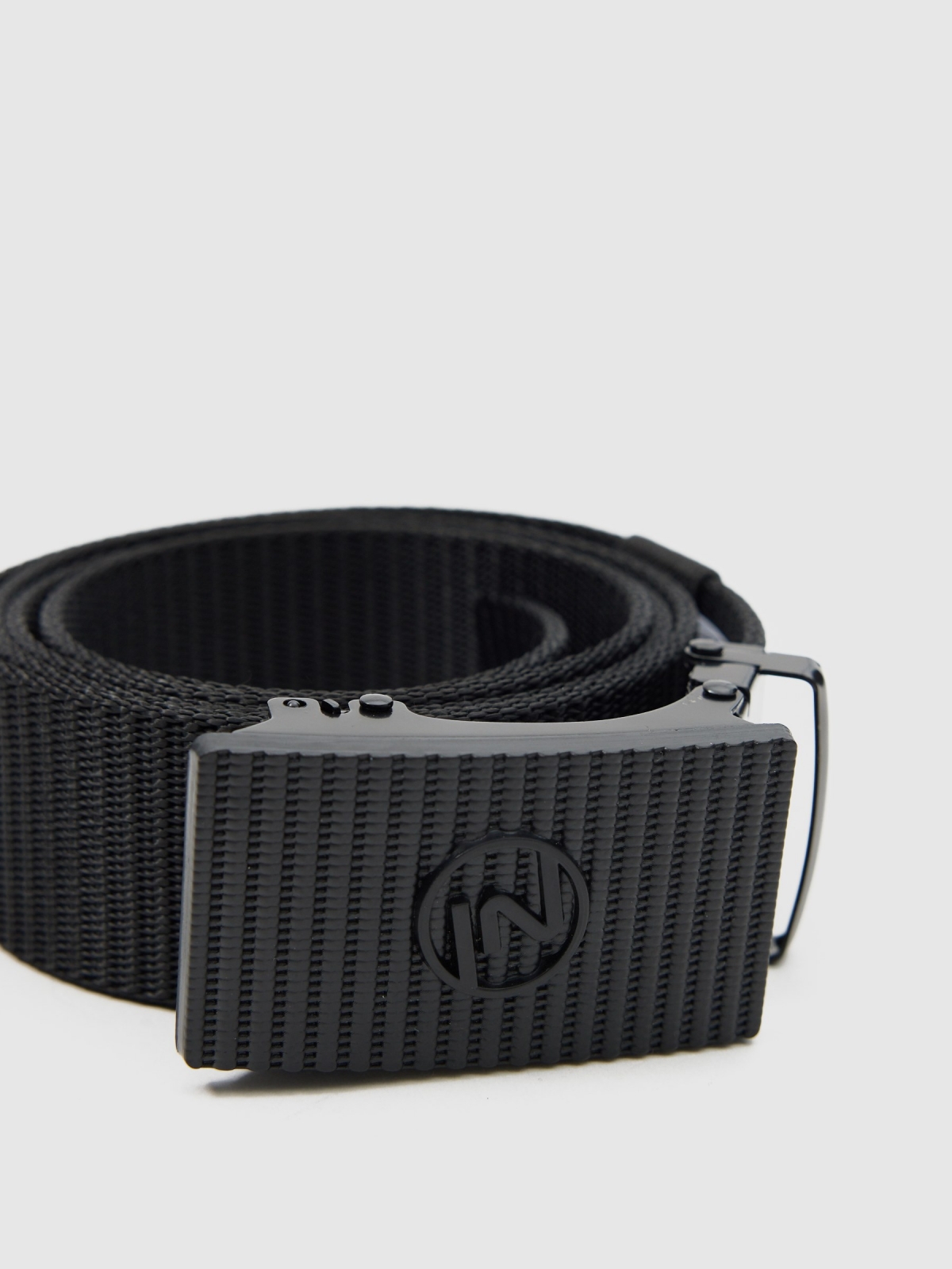 Basic canvas belt black detail view