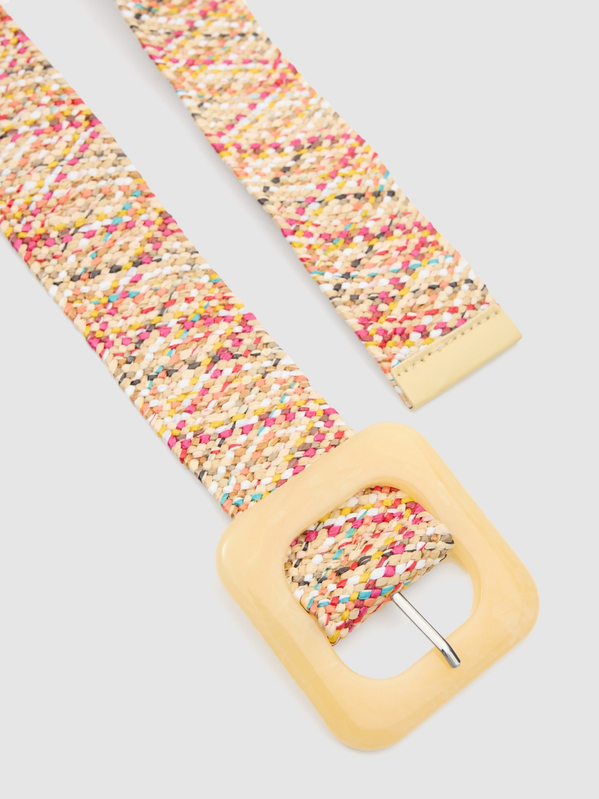 Multicolour raffia belt multicolor detail view