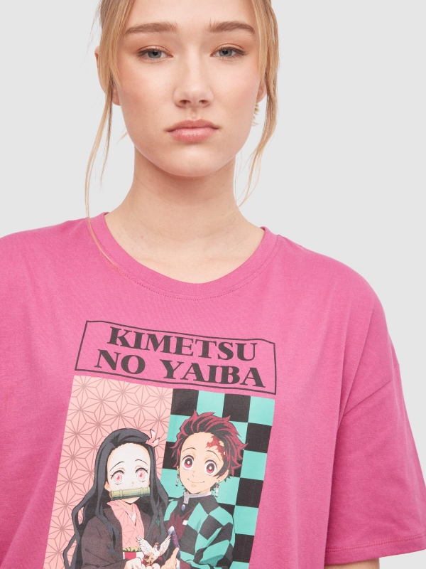 Demon Slayer oversize t-shirt violet detail view