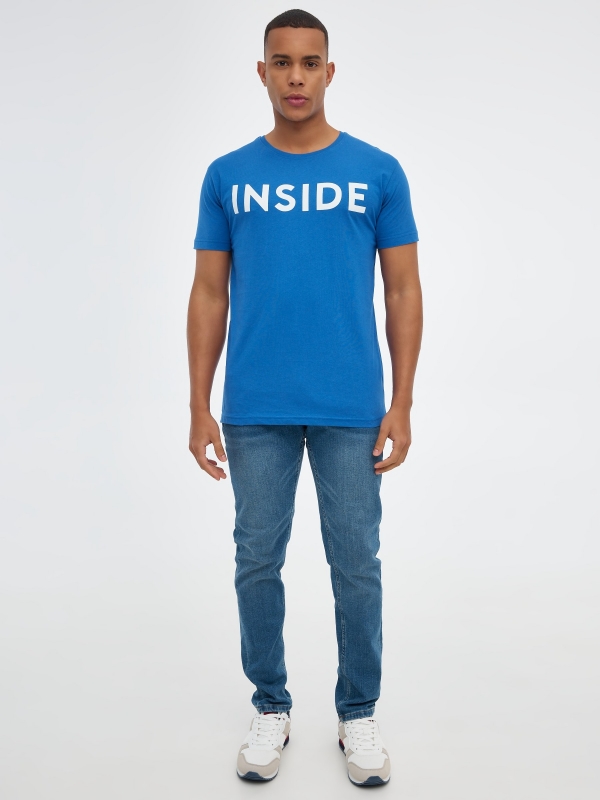 Camiseta básica INSIDE azul ducados vista general frontal