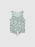 %Pto% Camiseta anudada animal print verde azulado