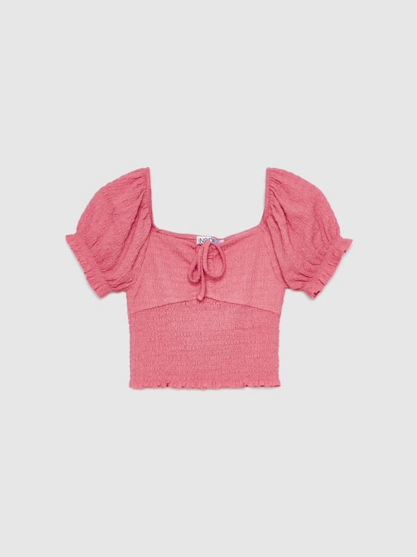  Camiseta mesonera lazo rosa empolvado